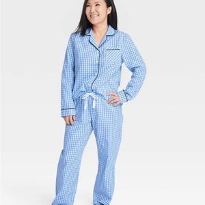 Womens large target gingham blue pajama set